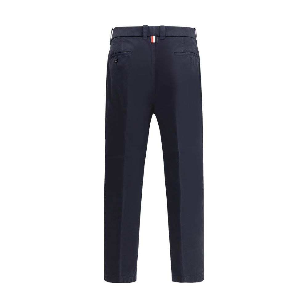 Thom Browne Blue Cotton Casual Pants