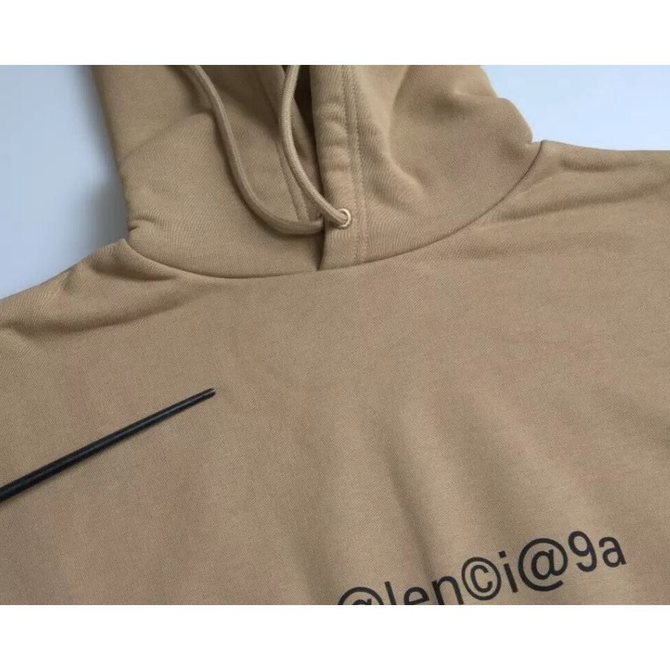 Balenciaga Brown Cotton Symbolic Molleton Bouclette Hooded Sweater TSH84962-L