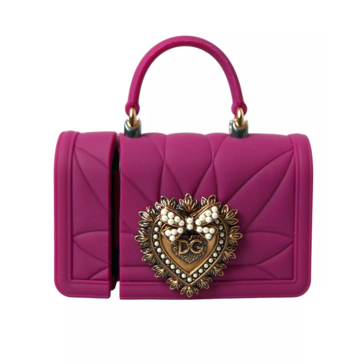 Dolce & Gabbana Pink Silicone Devotion Heart Logo Airpods Case