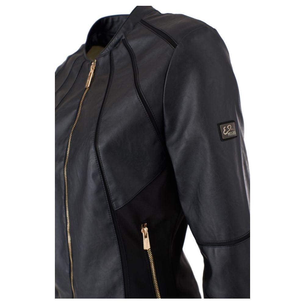 Yes Zee Black Polyethylene Jackets & Coat YE-14608-XL