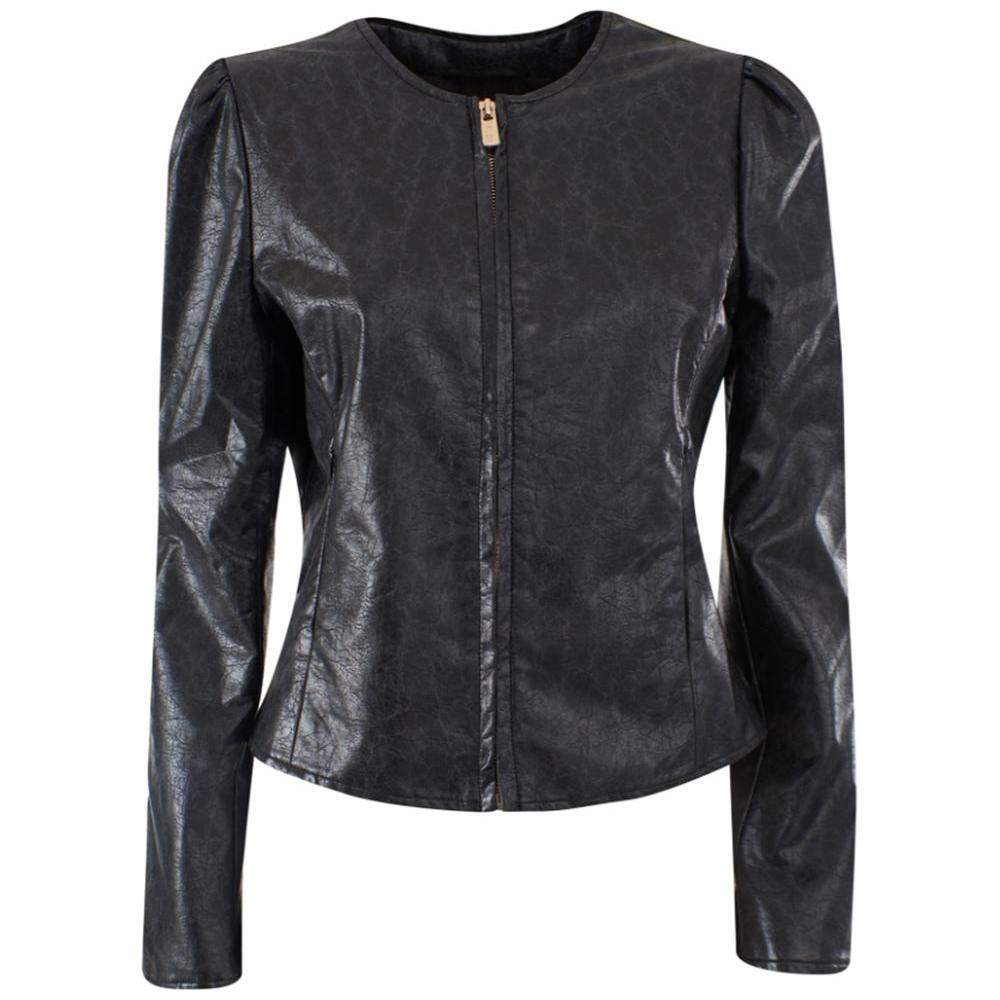 Yes Zee Black Polyethylene Jackets & Coat YE-14611-S
