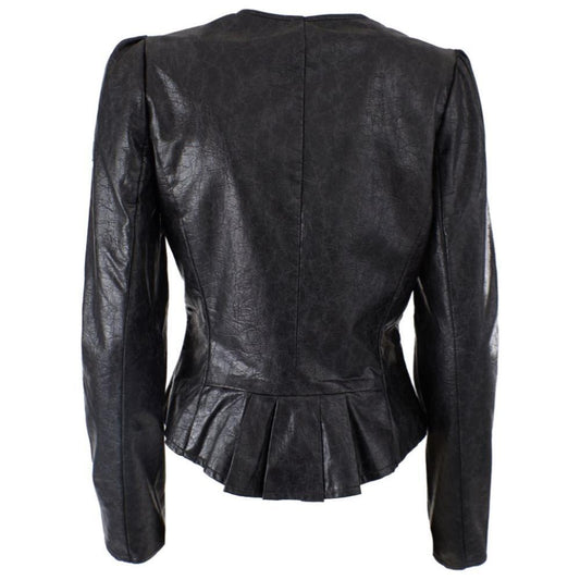 Yes Zee Black Polyethylene Jackets & Coat YE-14611-S