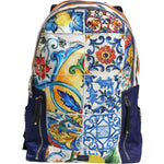 Dolce & Gabbana Multicolor Majolica Print Nylon School Backpack Bag BAG1657