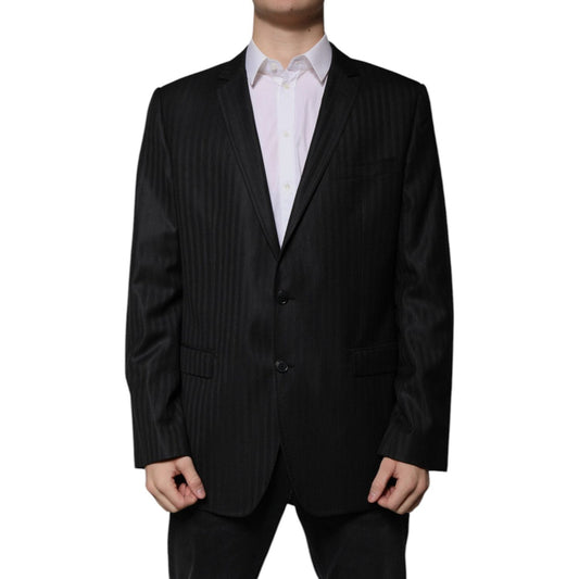 Dolce & Gabbana Black Stripe Wool Single Breasted Blazer JKT2535 -54