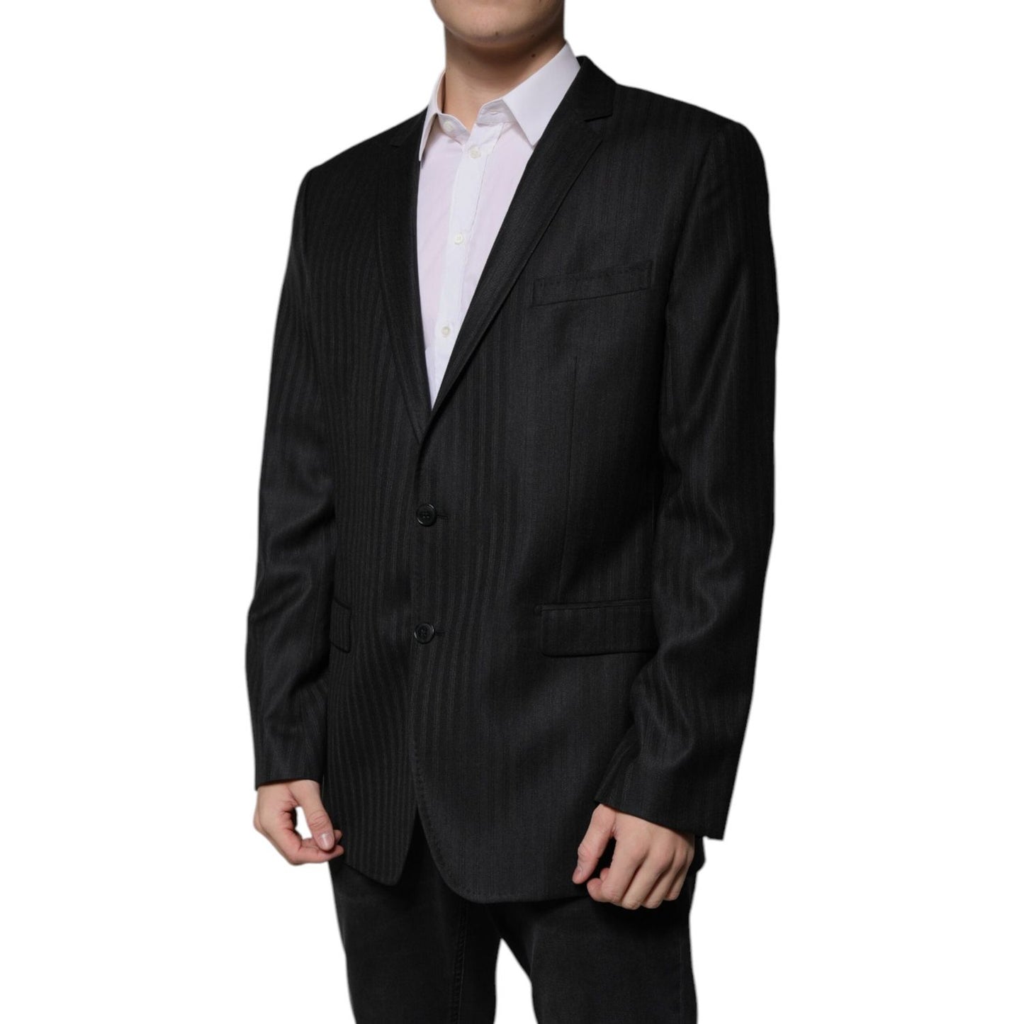 Dolce & Gabbana Black Stripe Wool Single Breasted Blazer JKT2535 -54