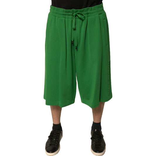 Dolce & Gabbana Green Cotton Blend Men Bermuda Shorts PAN75660-60