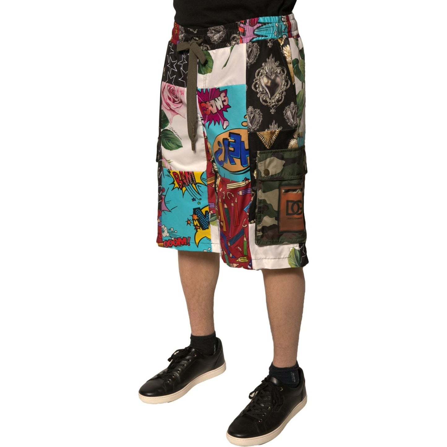 Dolce & Gabbana Multicolor Patchwork Cargo Bermuda Shorts PAN75670-48