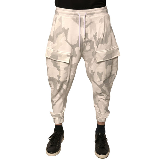 Dolce & Gabbana White Camouflage Cargo Jogger Pants