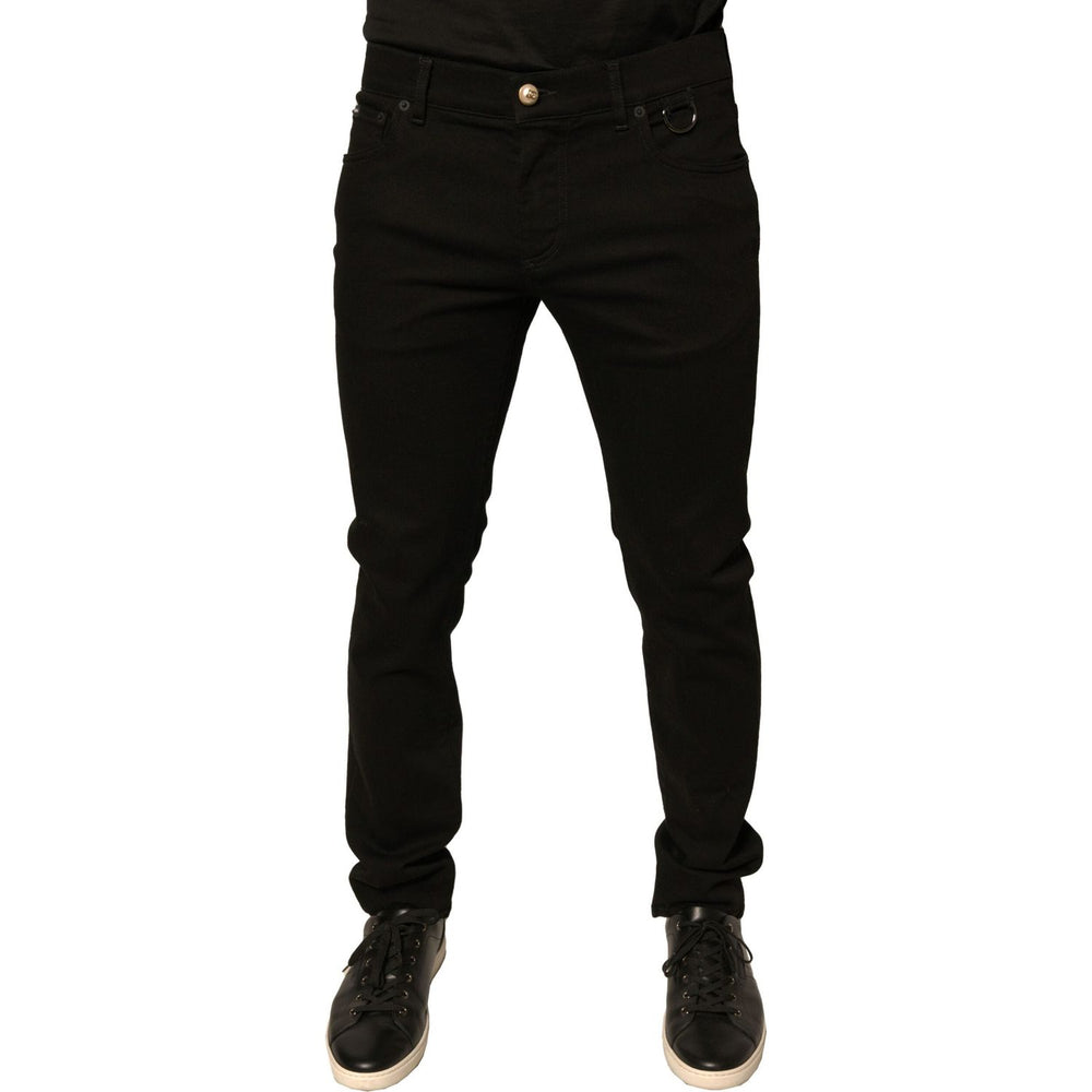 Dolce & Gabbana Black Logo Cotton Stretch Skinny Denim Jeans PAN75710-50