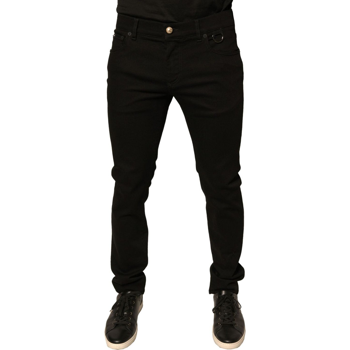 Dolce & Gabbana Black Logo Cotton Stretch Skinny Denim Jeans PAN75710-50