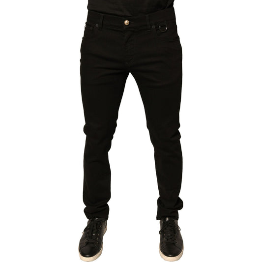 Dolce & Gabbana Black Logo Cotton Stretch Skinny Denim Jeans PAN75710-50