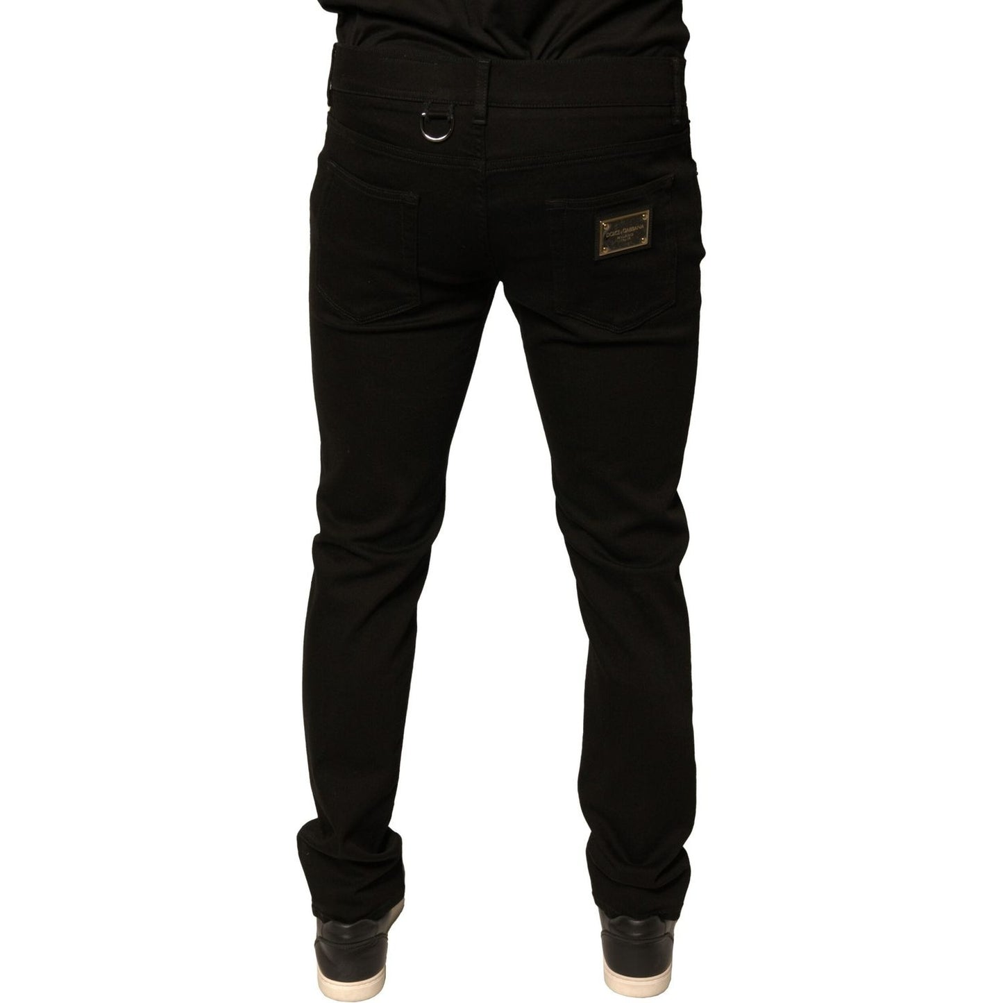 Dolce & Gabbana Black Logo Cotton Stretch Skinny Denim Jeans PAN75710-50