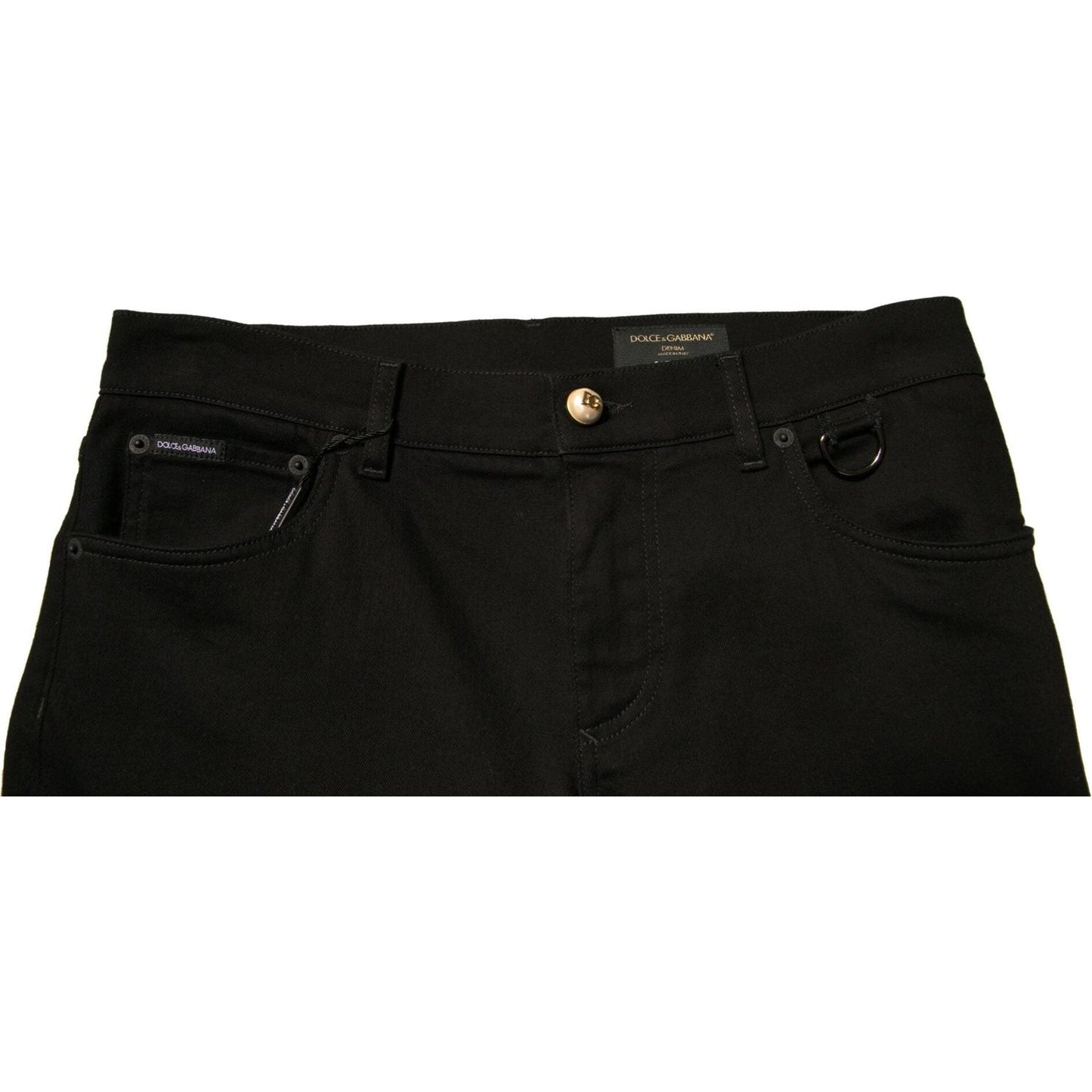 Dolce & Gabbana Black Logo Cotton Stretch Skinny Denim Jeans PAN75710-50