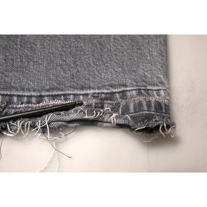 Dolce & Gabbana Gray Logo Cotton Stretch Skinny Denim Jeans