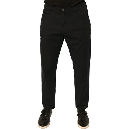 Dolce & Gabbana Black Logo Cotton Stretch Skinny Denim Jeans