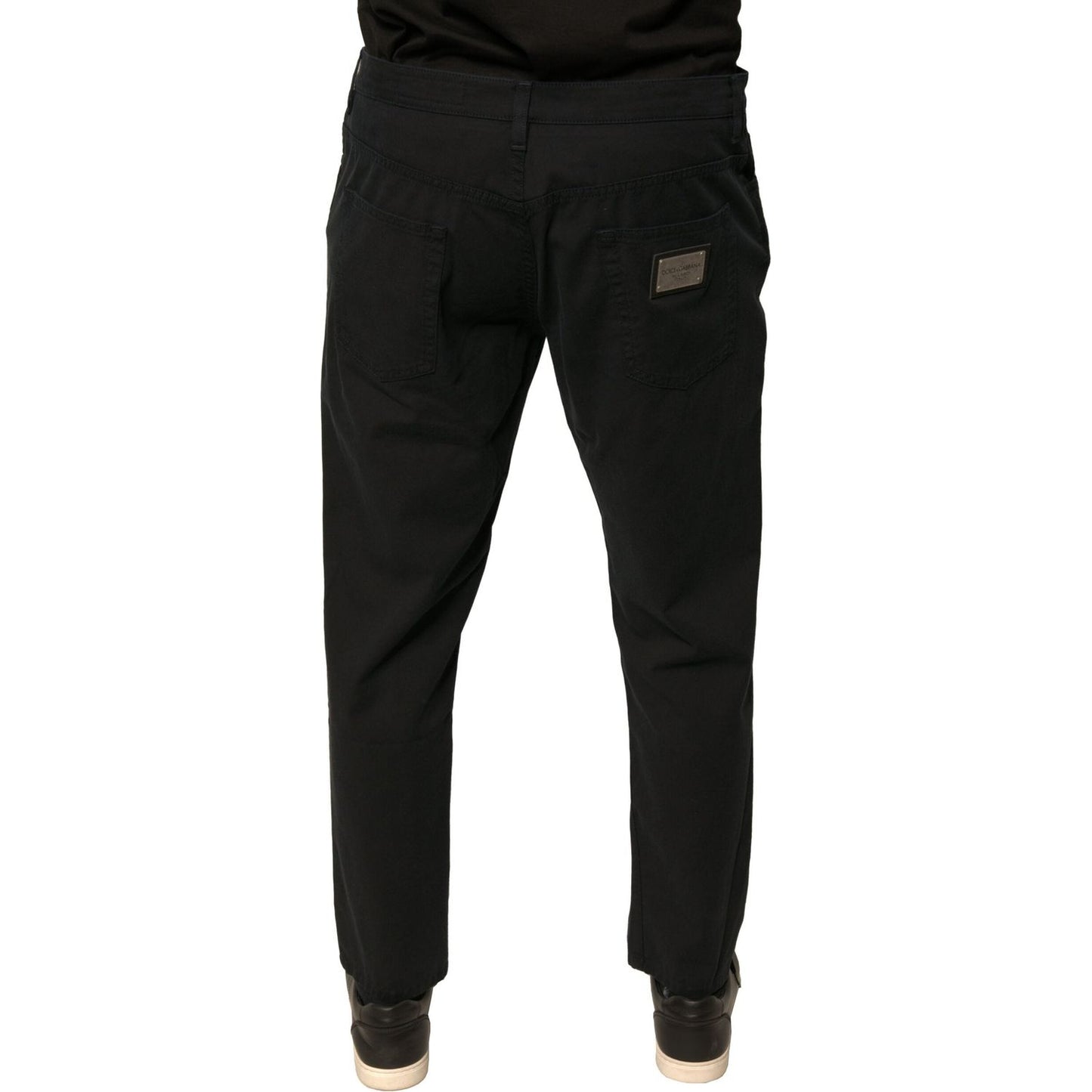 Dolce & Gabbana Black Logo Cotton Stretch Skinny Denim Jeans PAN75759-50