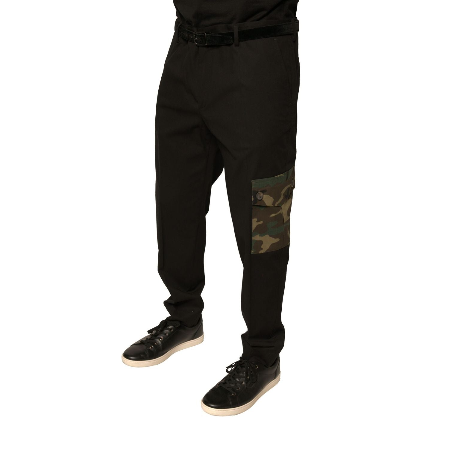 Dolce & Gabbana Black Cotton Men Cargo Casual Pants