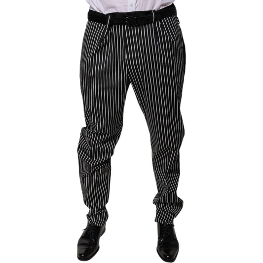Dolce & Gabbana Black Stripes Skinny Dress Pants PAN75782-58