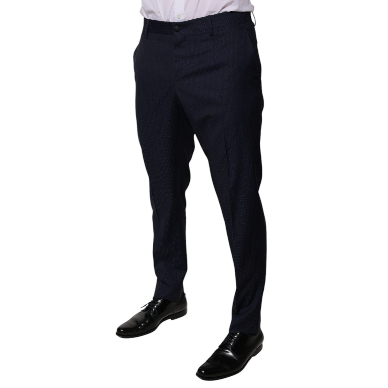 Dolce & Gabbana Dark Blue Cotton Men Dress Pants