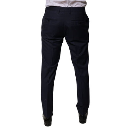 Dolce & Gabbana Dark Blue Cotton Men Dress Pants
