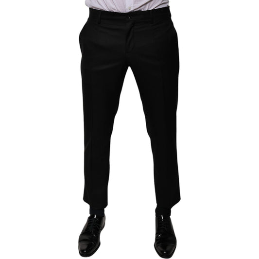 Dolce & Gabbana Black Wool Tapered Formal Dress Pants PAN75771-46