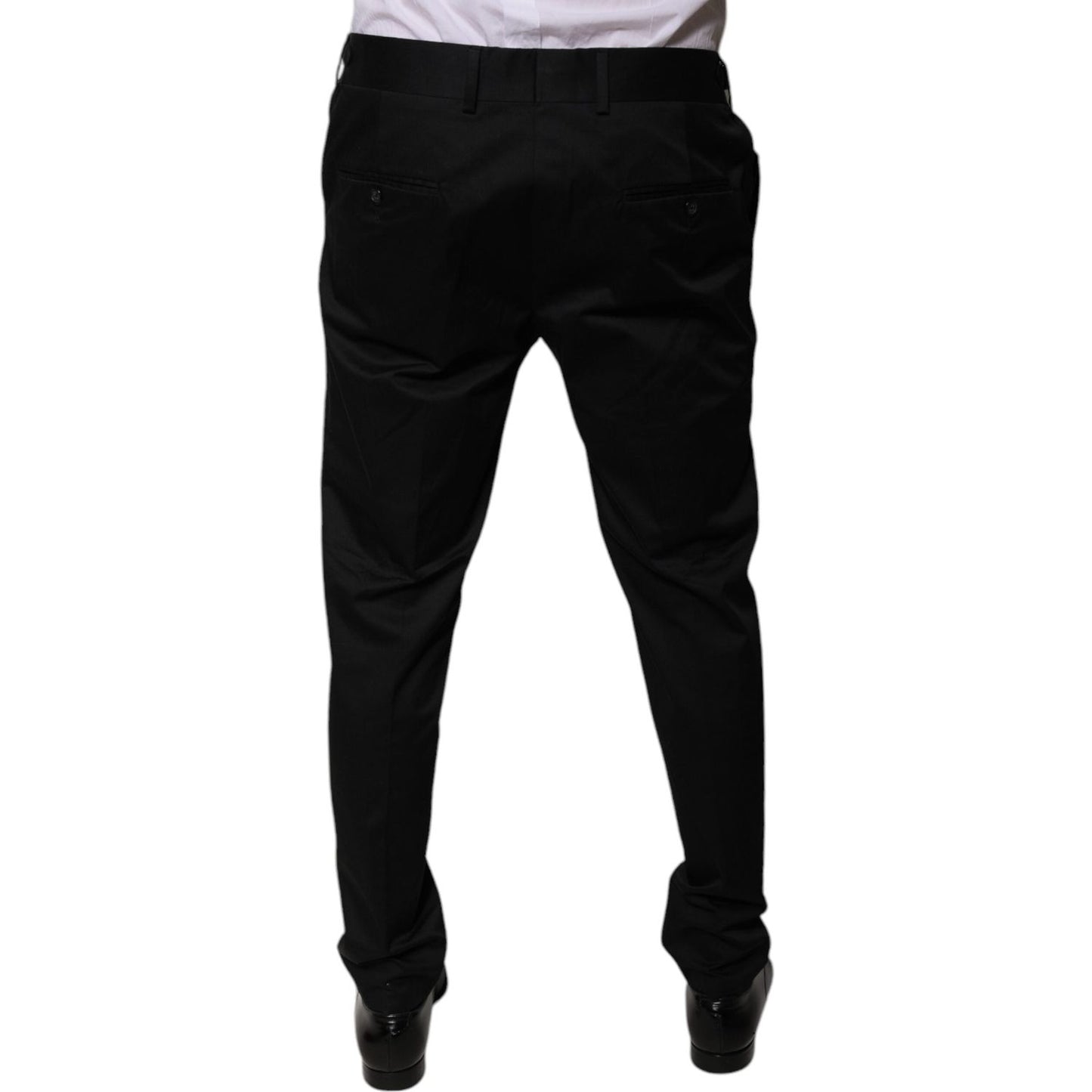 Dolce & Gabbana Black Cotton Tapered Formal Dress Pants PAN75783-50