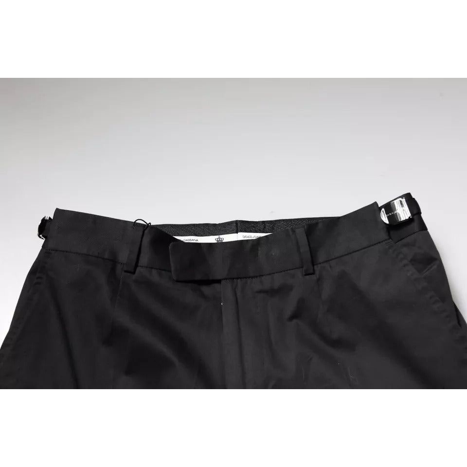 Dolce & Gabbana Black Cotton Tapered Formal Dress Pants PAN75783-50