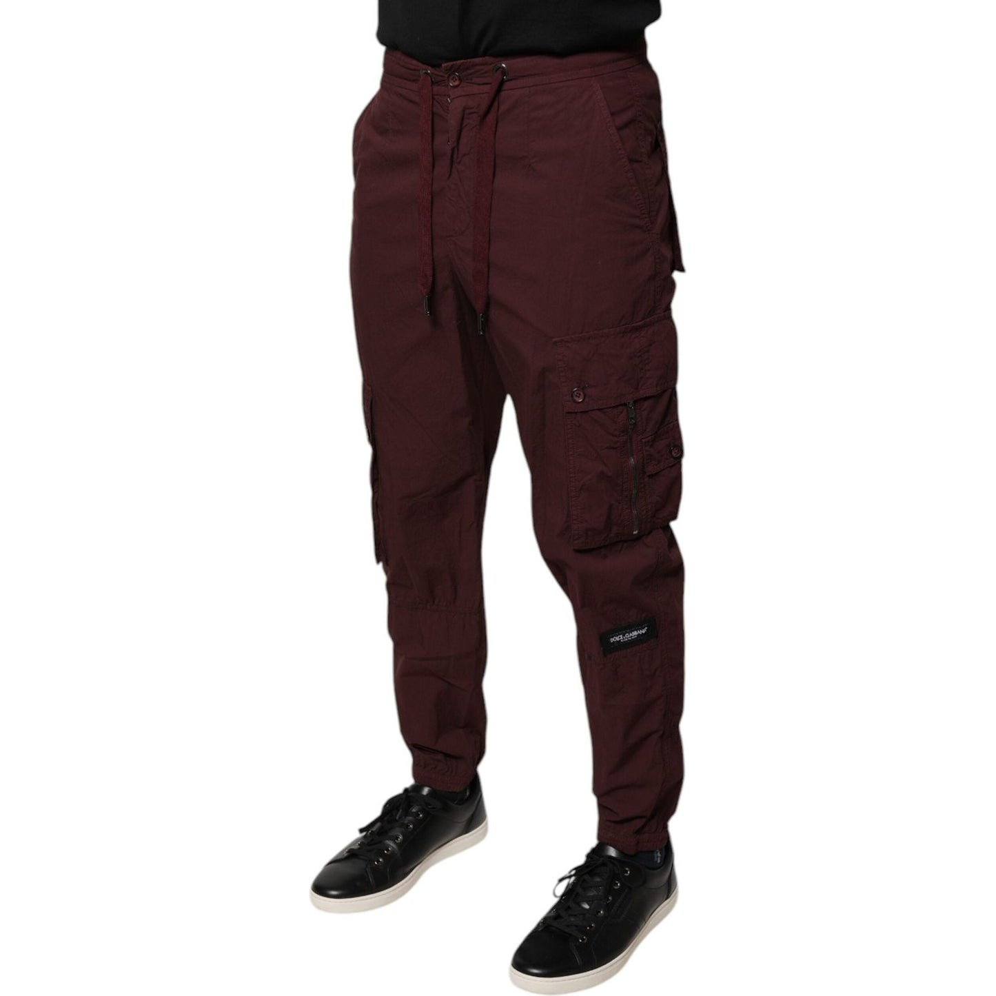 Dolce & Gabbana Bordeaux Cotton Cargo Jogger Sweatpants Pants PAN75800-44
