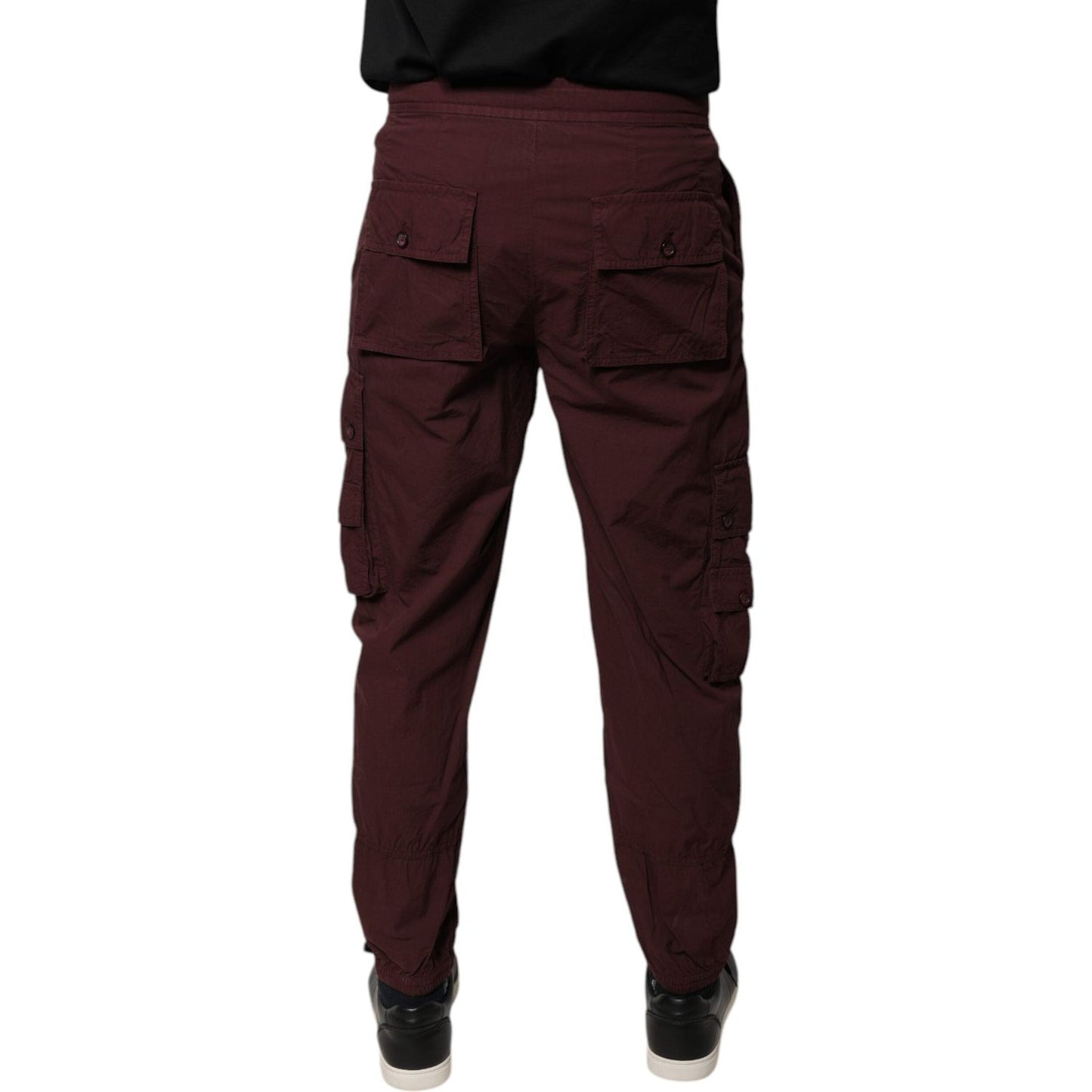 Dolce & Gabbana Bordeaux Cotton Cargo Jogger Sweatpants Pants PAN75800-44