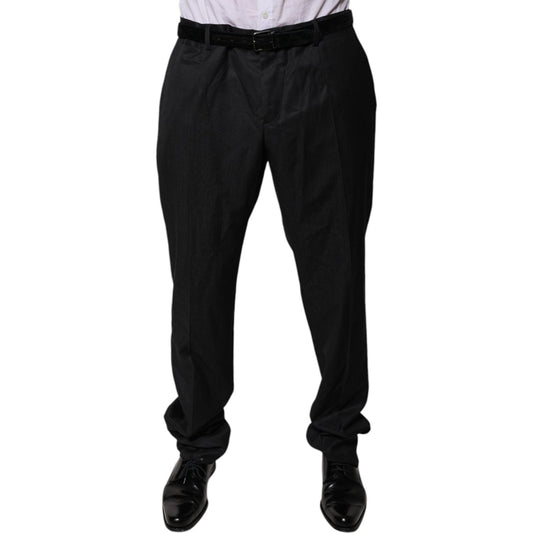Dolce & Gabbana Black Wool Tapered Formal Dress Pants PAN75805-54