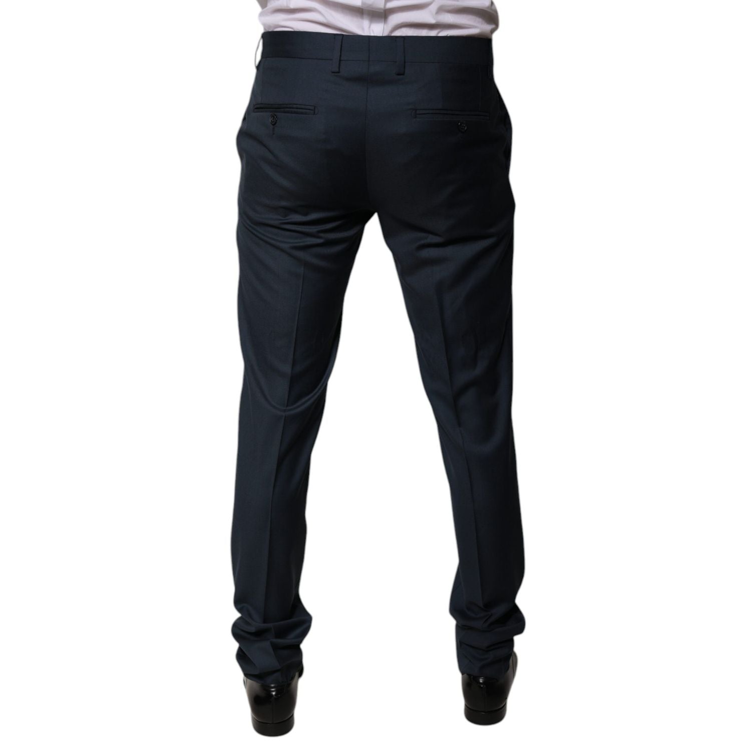 Dolce & Gabbana Blue Wool Tapered Formal Dress Pants
