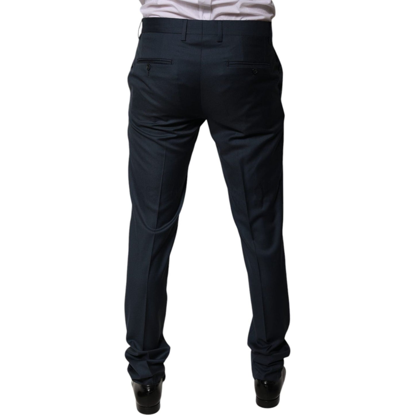 Dolce & Gabbana Blue Wool Tapered Formal Dress Pants PAN75806-48