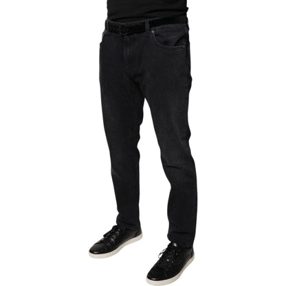 Dolce & Gabbana Black Logo Cotton Stretch Skinny Denim Jeans
