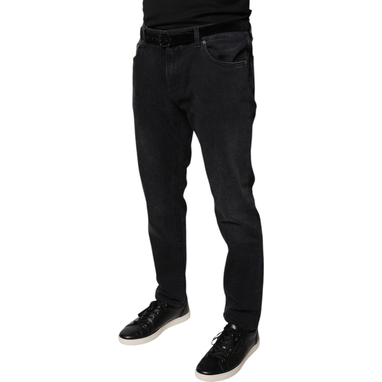Dolce & Gabbana Black Logo Cotton Stretch Skinny Denim Jeans PAN75807-54