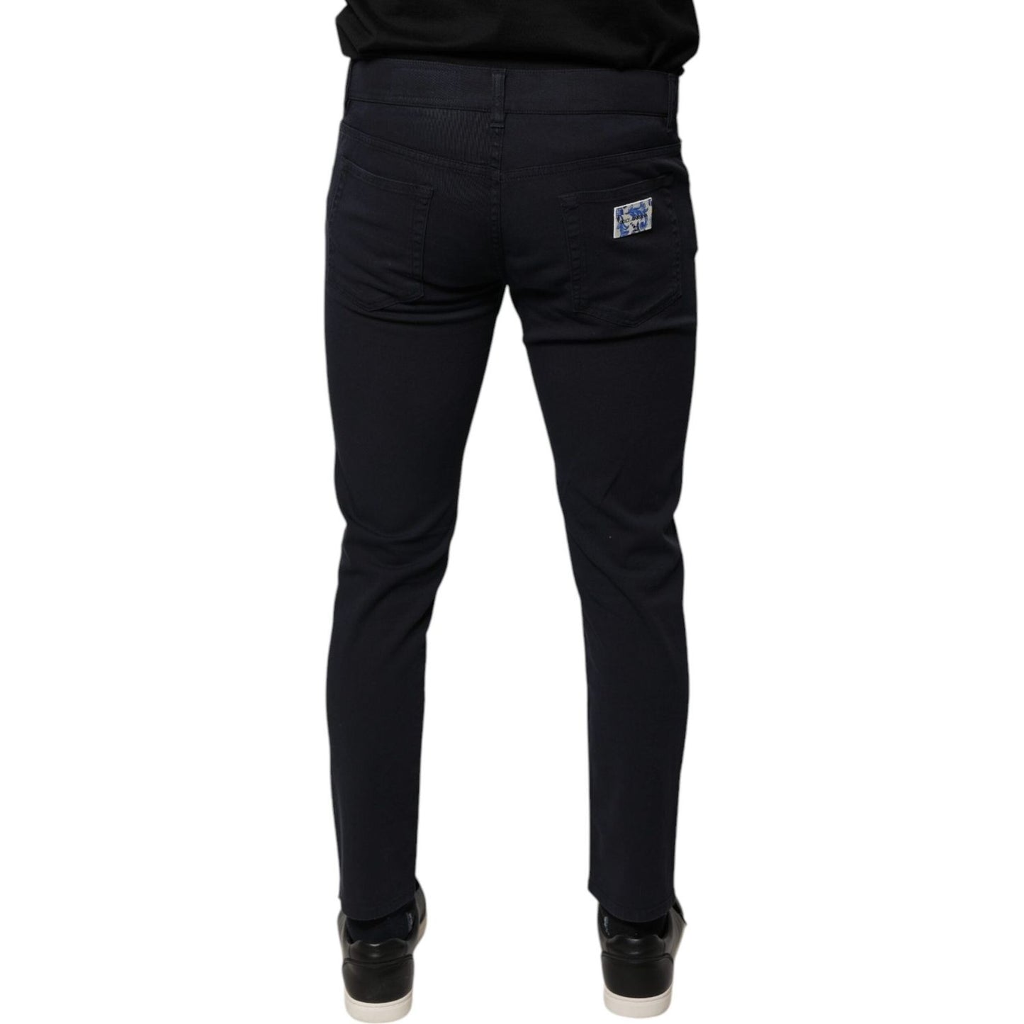 Dolce & Gabbana Black Logo Cotton Stretch Skinny Denim Jeans PAN75809-46
