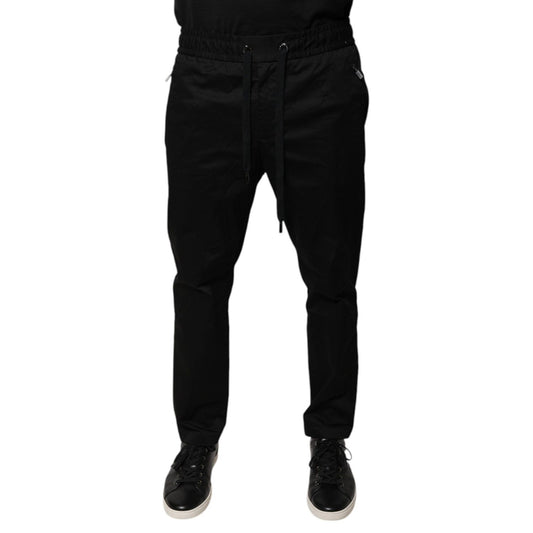 Dolce & Gabbana Black Cotton Stretch Skinny Sweatpants Pants