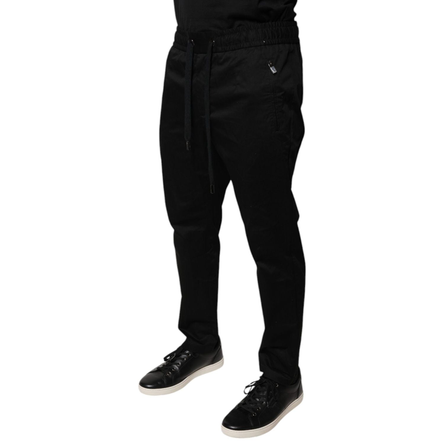 Dolce & Gabbana Black Cotton Stretch Skinny Sweatpants Pants