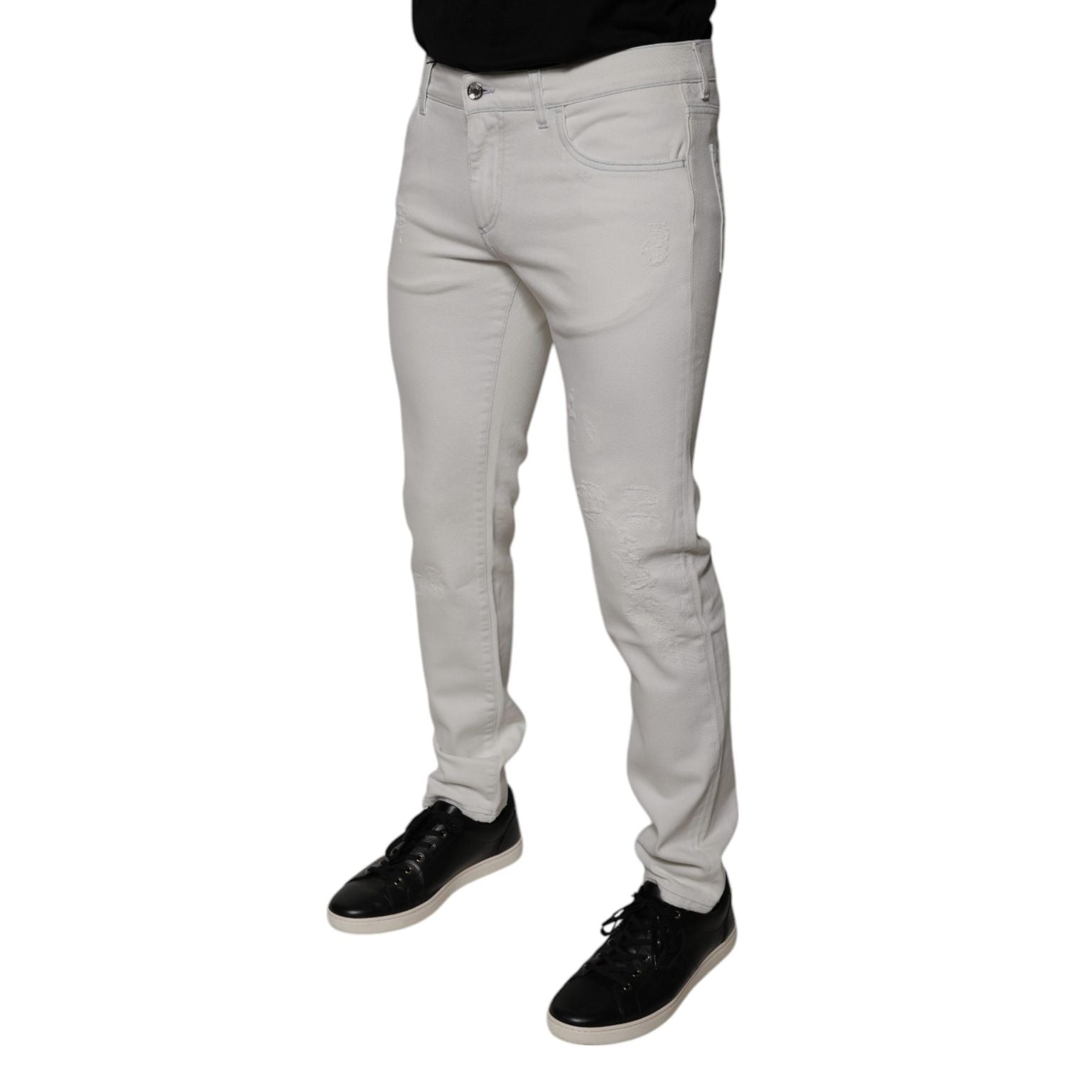 Dolce & Gabbana White Cotton Skinny Denim Jeans