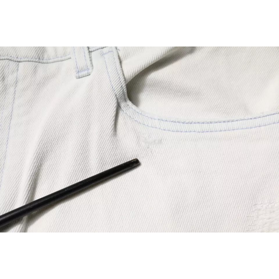 Dolce & Gabbana White Cotton Skinny Denim Jeans