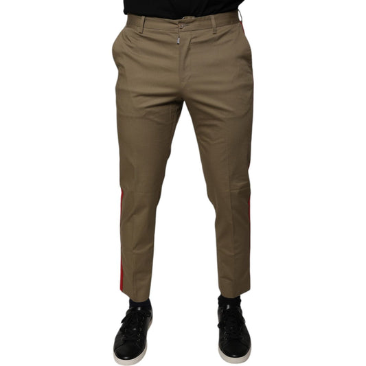 Dolce & Gabbana Brown Logo Men Casual Tapered Pants PAN75869-46