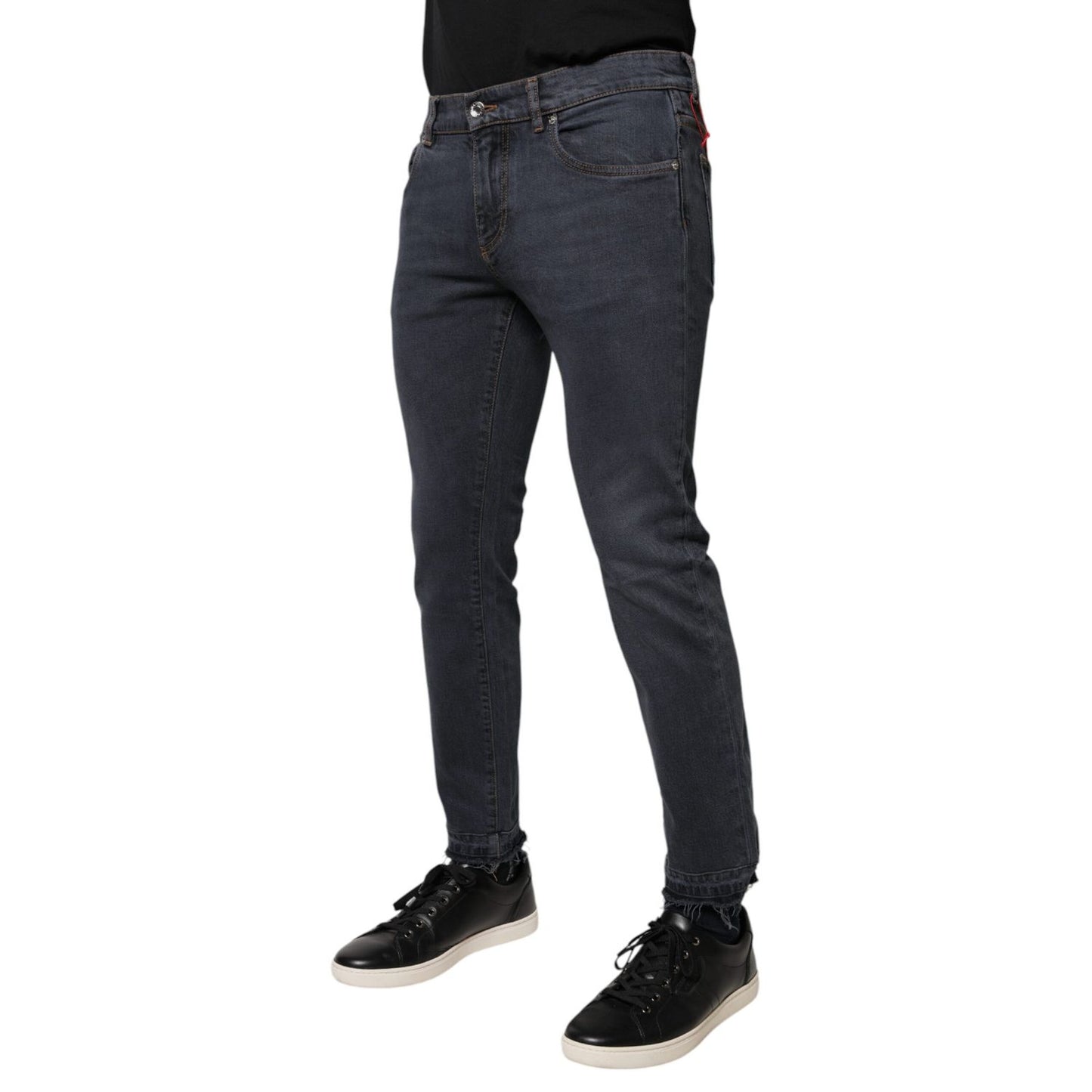 Dolce & Gabbana Dark Gray Cotton Skinny Denim Jeans