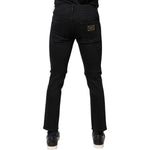 Dolce & Gabbana Black Cotton Tattered Skinny Denim Logo Jeans PAN75901-46