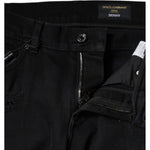 Dolce & Gabbana Black Cotton Tattered Skinny Denim Logo Jeans PAN75901-46