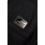 Dolce & Gabbana Black Cotton Tattered Skinny Denim Logo Jeans PAN75901-46
