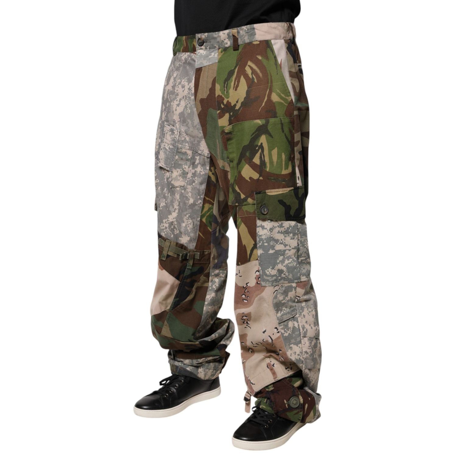 Dolce & Gabbana Multicolor Patchwork Camouflage Cargo Pants