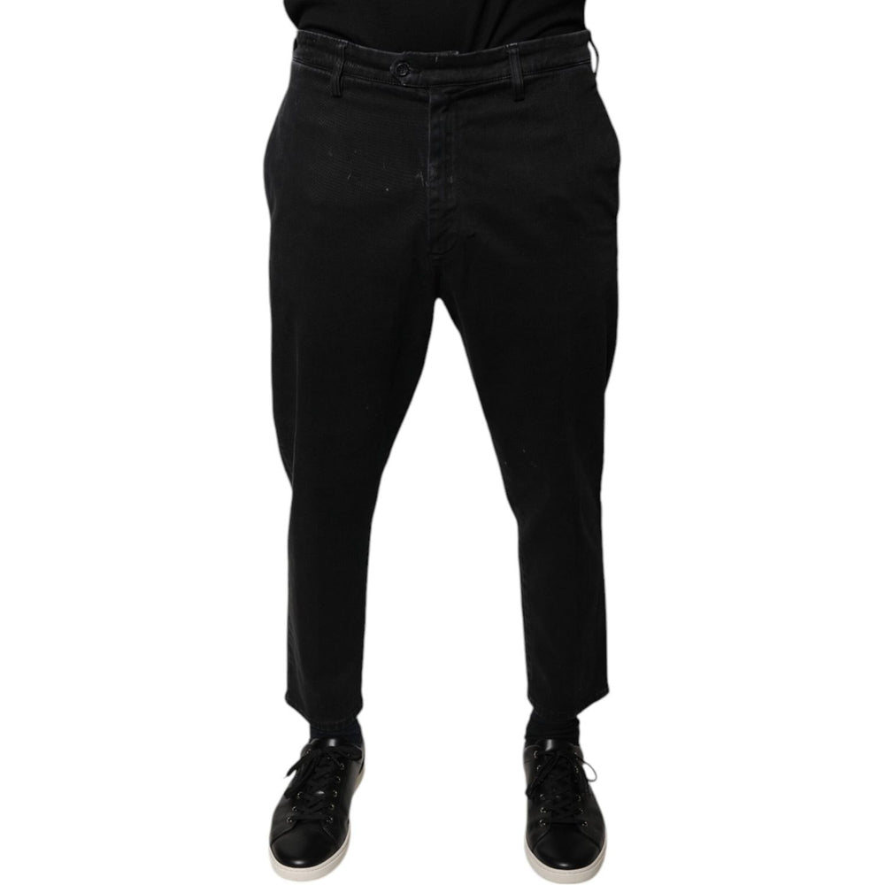 Dolce & Gabbana Black HOUSTON Men Cropped Denim Jeans PAN75942-33