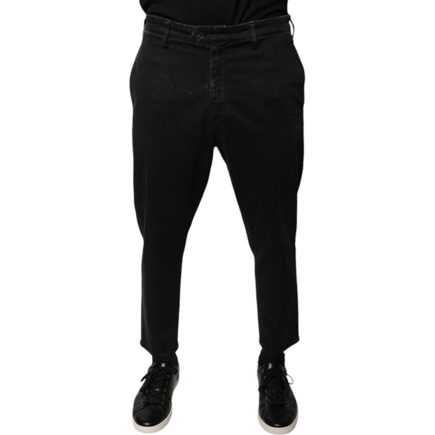 Dolce & Gabbana Black HOUSTON Men Cropped Denim Jeans PAN75942-33