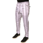 Dolce & Gabbana White Stripe Cotton Dress Skinny Pants PAN75996-46