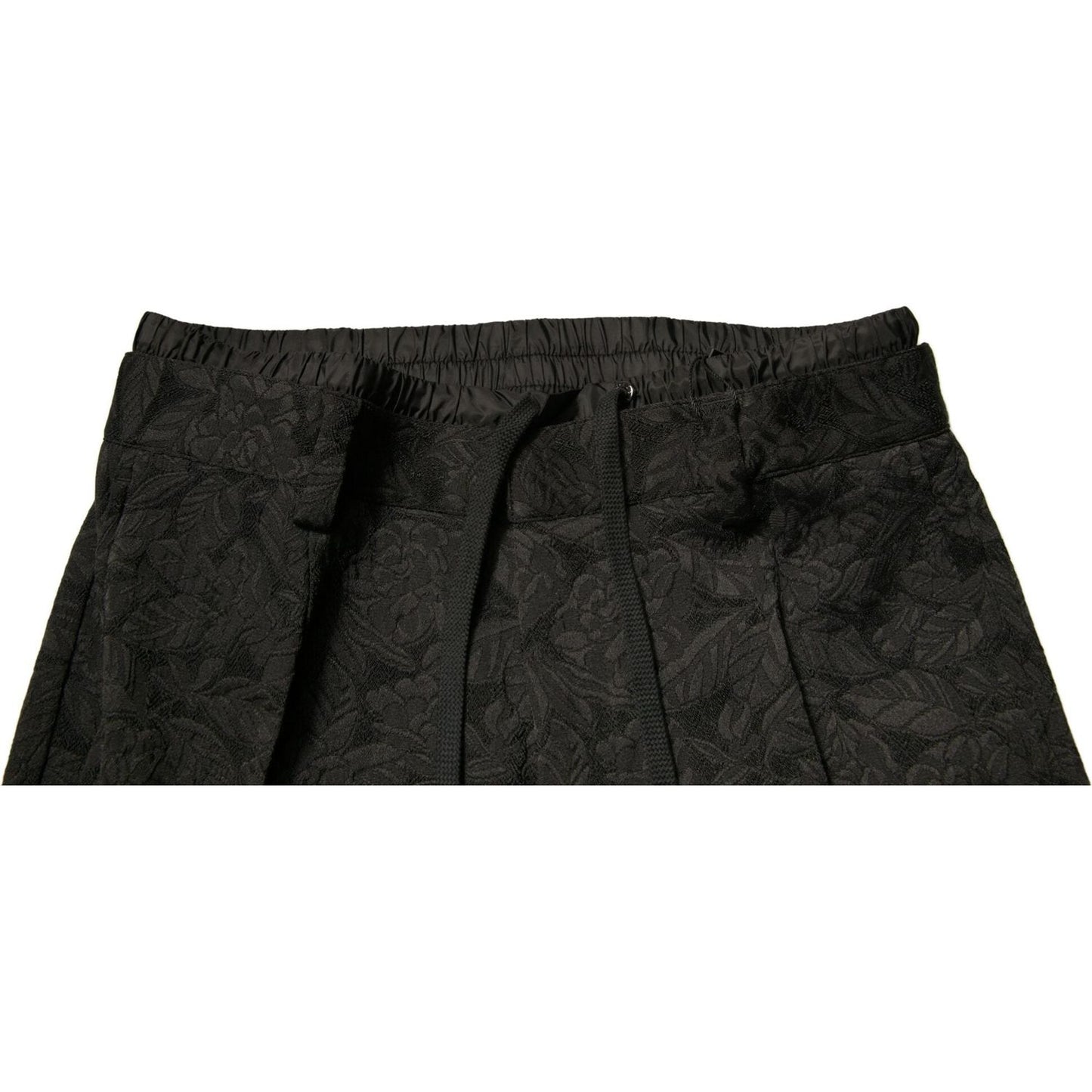 Dolce & Gabbana Black Brocade Polyester Skinny Men Dress Pants PAN76081-44