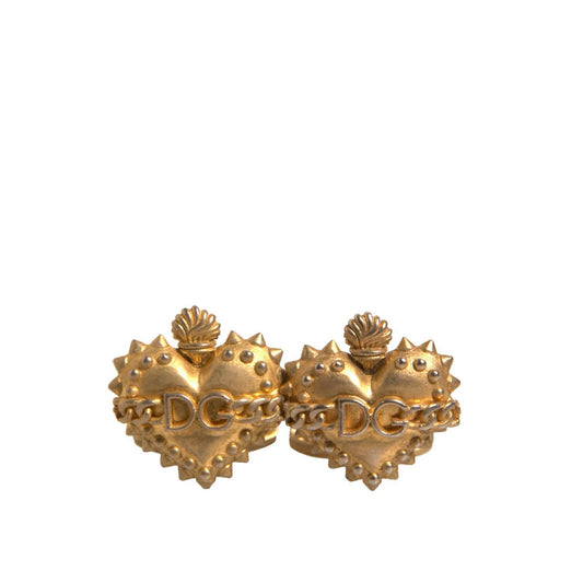 Dolce & Gabbana Gold 925 Sterling Silver DG Heart Cufflink